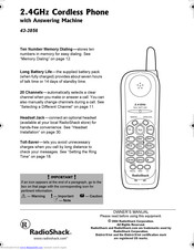 Radio Shack 43-3856 Owner's Manual