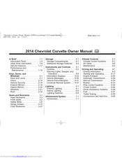 Chevrolet 2014 CORVETTE Owner's Manual