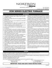 Broan ECM SERIES Installation And Operating Instructions Manual