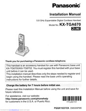 Panasonic KX-TGA6700 Installation Manual