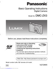 Panasonic LUMIX DMC-ZX3 Basic Operating Instructions Manual