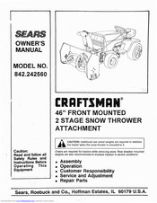 Craftsman 842.242560 Owner's Manual