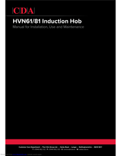 CDA HVN61 Manual For Installation, Use And Maintenance