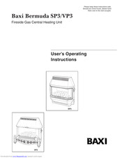 Baxi Bermuda SP3 Operating Instructions Manual