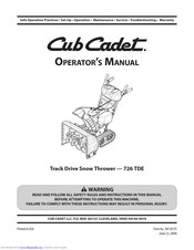 Cub Cadet 726 TDE Operator's Manual