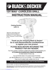 Black & Decker LDX112 Instruction Manual