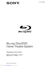 Sony BDV-E770W  (UWA-BR100) Operating Instructions Manual