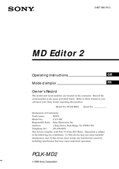 Sony PCLK-MD2 Operator's Manual