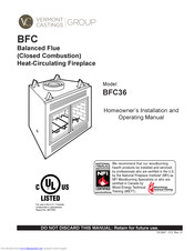 Vermont Castings Majestic BFC36 Homeowner's Installation And Operating Manual