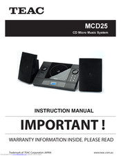 Teac MCD25 Instruction Manual