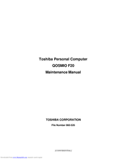 Toshiba QOSMIO F20 Series Maintenance Manual