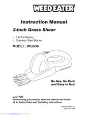 Weed Eater WGS36 Instruction Manual