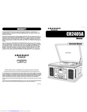 Crosley Director CR2405A Instruction Manual