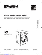 Kenmore 592-491180 Owner's Manual And Installation Instructions