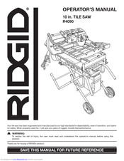 Ridgid R4090 Operator's Manual