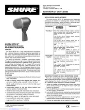 Shure BETA 52 User Manual
