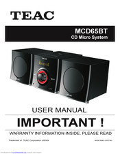 Teac MCD65BT User Manual