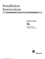 Monogram ZDIS15 Installation Instructions Manual