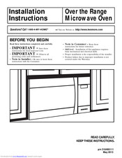 Kenmore 316495111 Installation And Operating Instructions Manual
