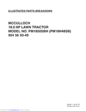 McCulloch PM1850SBH Illustrated Parts Breakdown