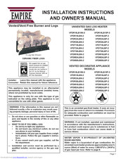 Empire Comfort Systems FDR30LBP-2 Installation Instructions And Owner's Manual