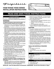 Frigidaire HC88 Series Installation Instructions Manual
