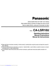 Panasonic CA-LSR10U - Sirius Satellite Radio Receiver Operating Instructions Manual