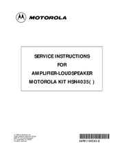 Motorola HSN4035 Service Instructions Manual