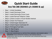 Ariens Sno-Tek 28E Quick Start Manual