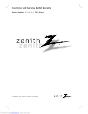 Zenith DVB216 - Progressive-Scan DVD Player Installation And Operating Manual