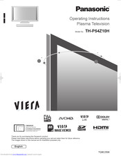 Panasonic Viera TH-P54Z10H Operating Instructions Manual