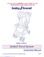 Baby Trend StrideZ 1963CT Instruction Manual