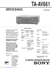 Sony TA-AV661 Service Manual