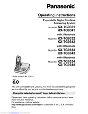 Panasonic KX-TG9342 Operating Instructions Manual