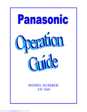 Panasonic UF-V60 Operation Manual