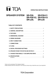 Toa SR-F09-V1 Operating Instructions Manual