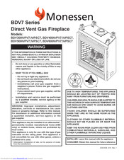 Monessen Hearth BDV400NV7 Installation And Operation Instructions Manual