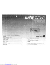 Yamaha CD-2 Owner's Manual
