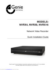 Genie NVRX8 Quick Installation Manual