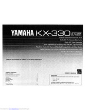 Yamaha KX-330 Owner's Manual
