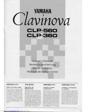 Yamaha Clavinova CLP-560 Owner's Manual