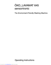 AEG oko lavamat 645 sensortronic Operating Instructions Manual