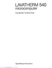 AEG lavatherm 540 microcomputer Operating Instructions Manual