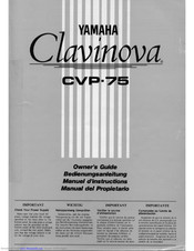 Yamaha Clavinova CVP-75 Owner's Manual