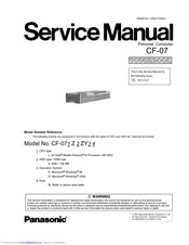 Panasonic CF-07 Series Service Manual