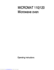 AEG MICROMAT 110 Operating Instructions Manual