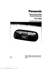 Panasonic RC-X260 Operating Instructions Manual