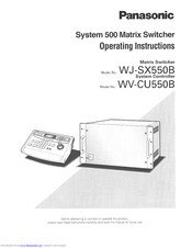 Panasonic WJ-SX550B Operating Instructions Manual