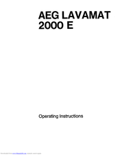 AEG lavamat 2000 E Operating Instructions Manual
