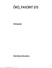 AEG OKO Favorit 575 Operating Instructions Manual